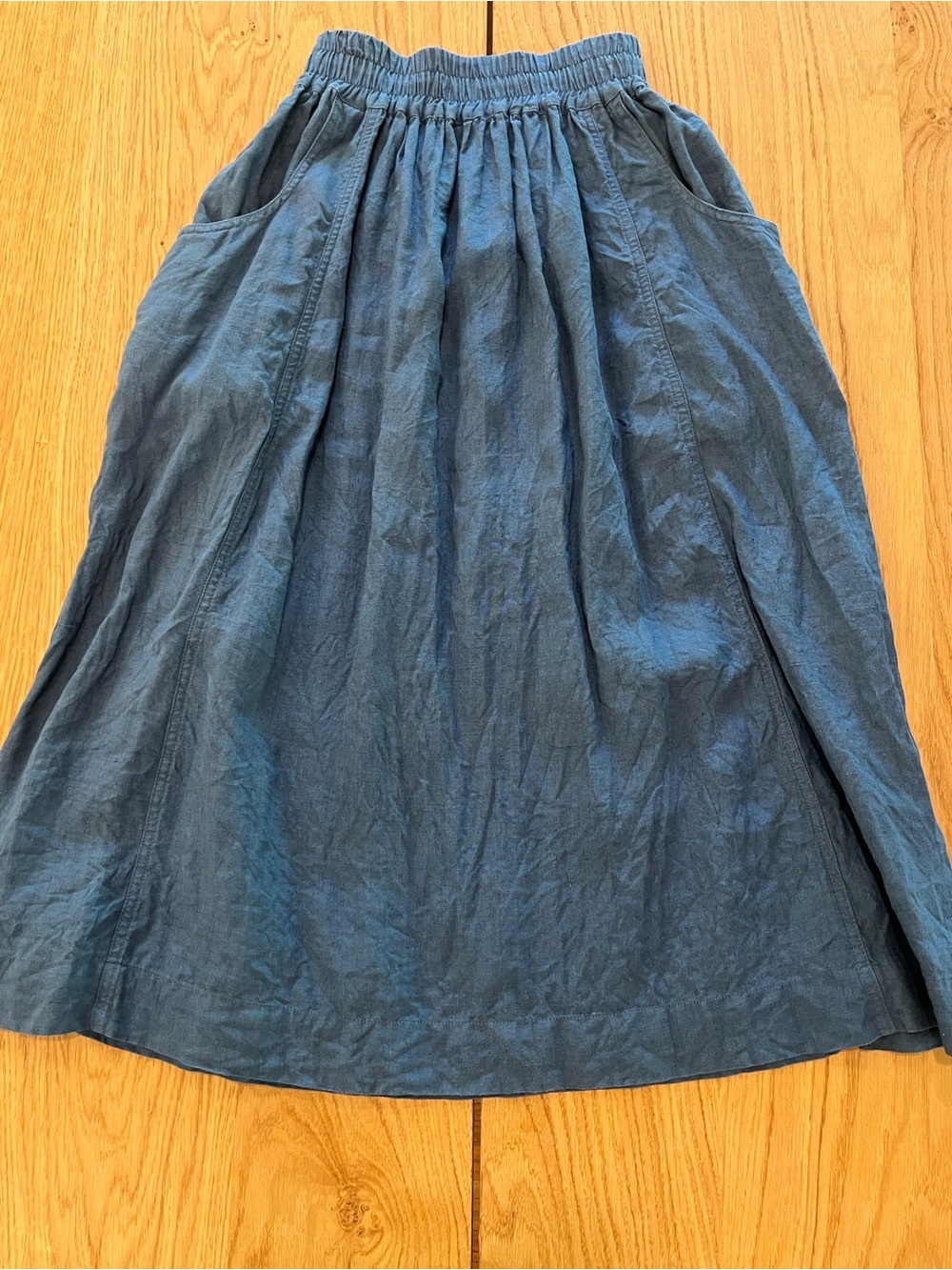 notPERFECTLINEN Indigo Blue Linen OIA Skirt